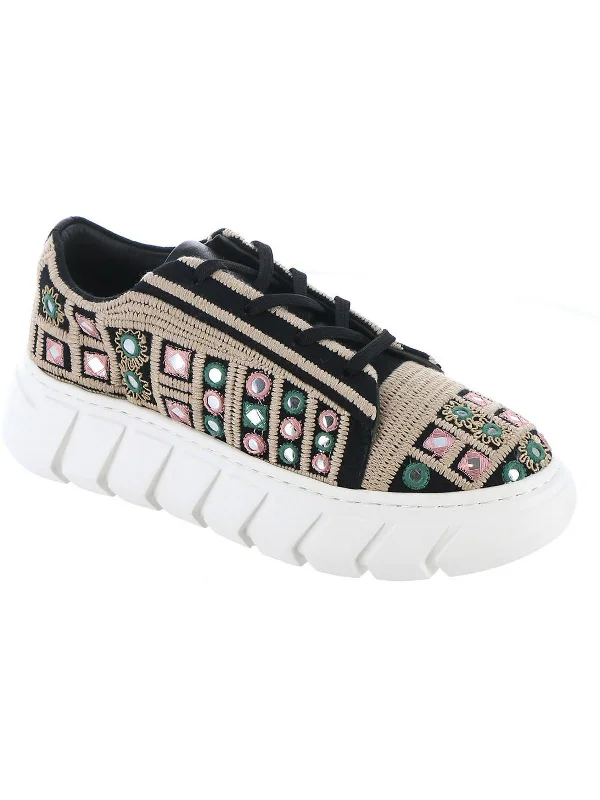 Comfortable High-Top Sneakers Catch Me If You Can Womens Embroidered Embellished Casual And Fashion Sneakers