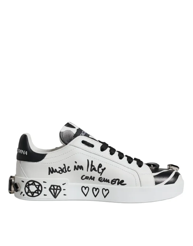 Sustainable Fashion Extravaganza Dolce & Gabbana  Crystal Portofino Low Top Sneaker Women's Shoes