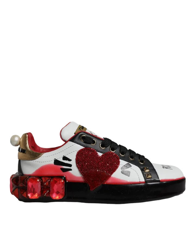 Top Deals Dolce & Gabbana   Crystals Portofino Sneakers Women's Shoes