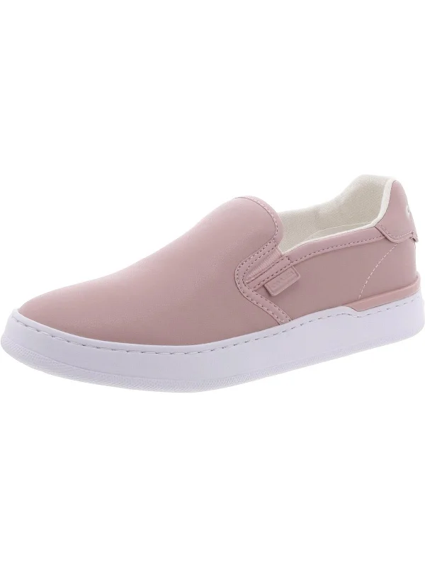 Flash Sales This Week Walker Womens Faux Leather Logo Slip-On Sneakers