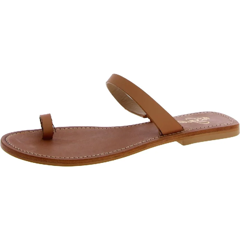 Limited Time 42 Gold Womens Leather Slip On Slide Sandals