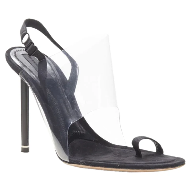 Durable Fashion Picks Alexander Wang clear black strappy slingback mule sandal