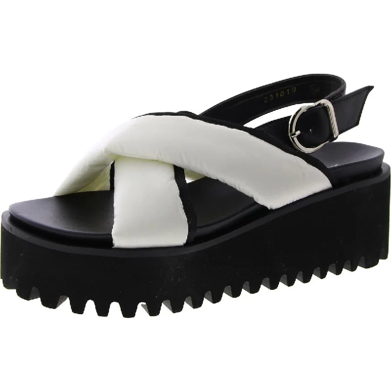 Contemporary Casual Deals All Black Womens Adjustable Open Toe Flatform Sandals