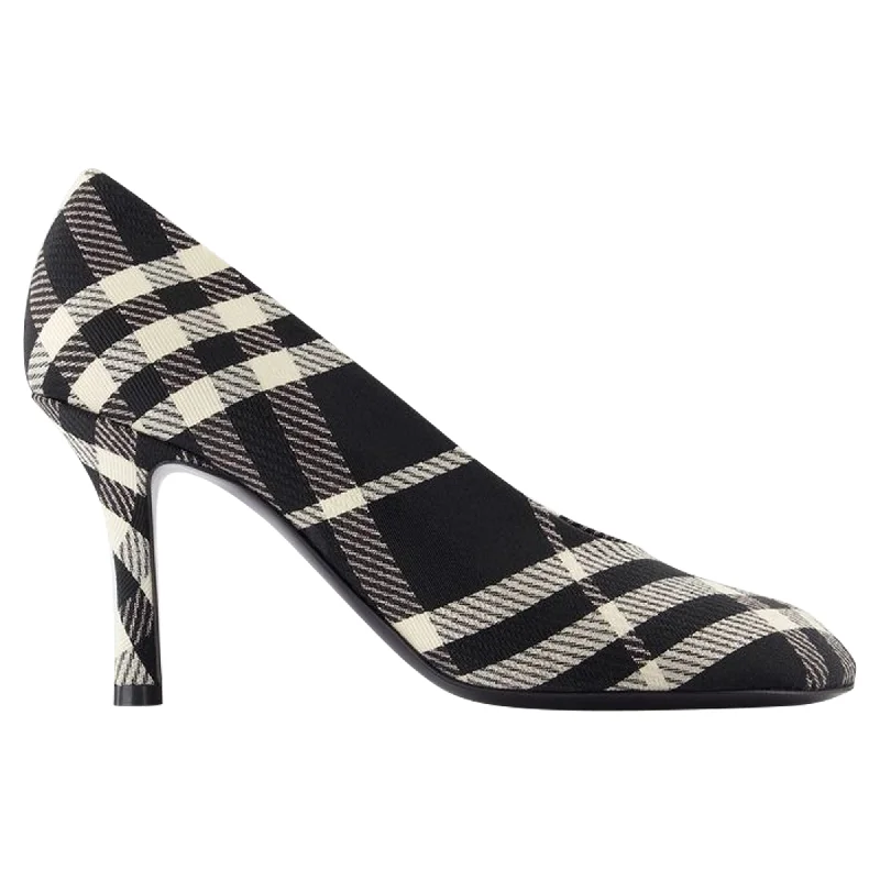 Women's Fluffy Indoor Shoes Baby 85 Pumps - Burberry - Synthetic - Black