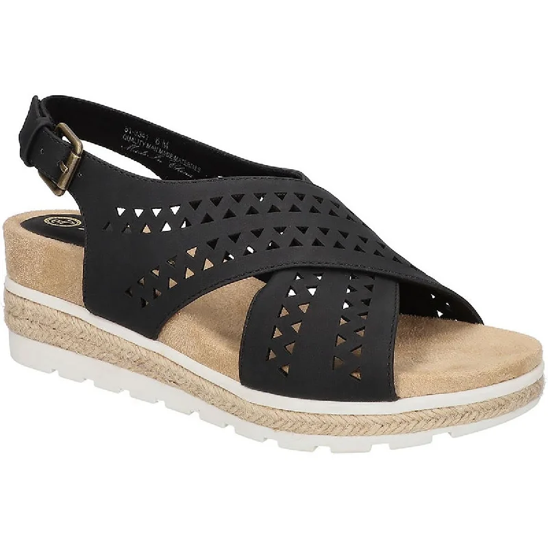 Laid-Back Fashion Offers Bella Vita Womens Cosette Faux Leather Criss-Cross Wedge Sandals