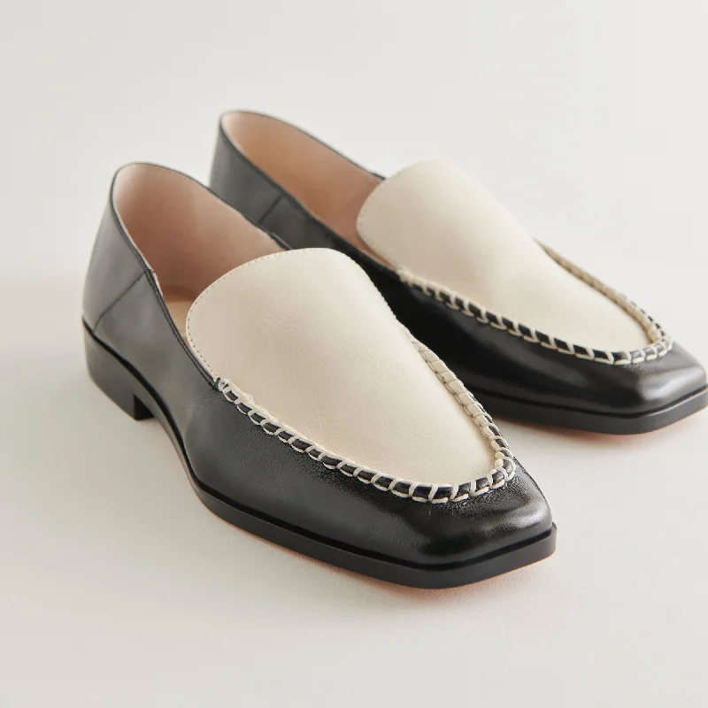 Sporty Fashion Offers Beny Wide Flats White Black Crinkle Patent