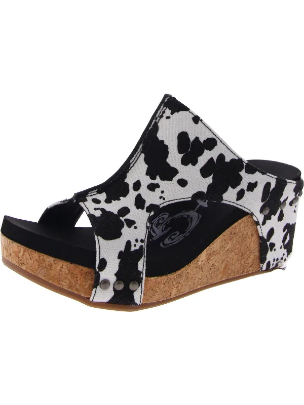 Designer Shoes Clearance Besito Womens Printed Man Made Wedge Sandals