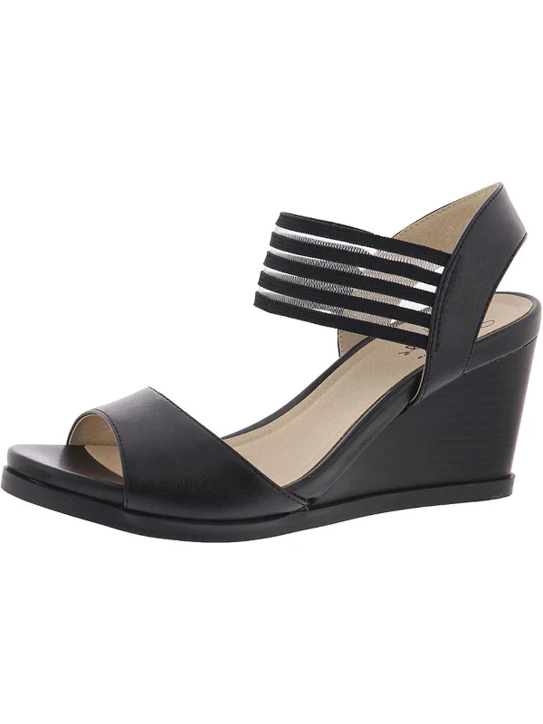 Refined Fashion Sale Blaze Womens Faux Leather Dressy Wedge Sandals