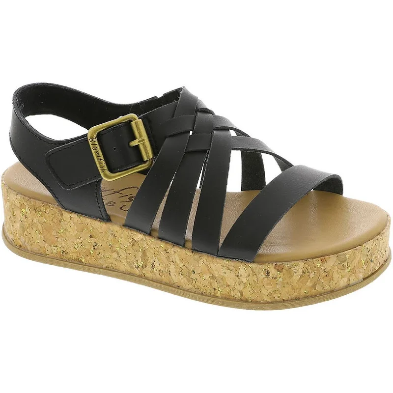 Weekend Exclusive Blowfish Womens Merci Faux Leather Strappy Platform Sandals