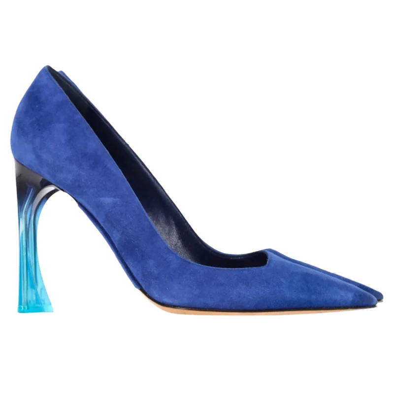 Modern Running-Style Shoes Christian Dior Graded Heel Pumps in Blue Suede Calfskin