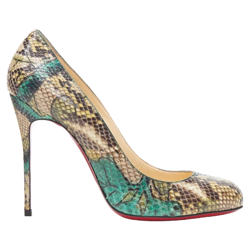 Trendy Threads Christian Louboutin Leaf Print Scaled Leather Almond Toe Pump