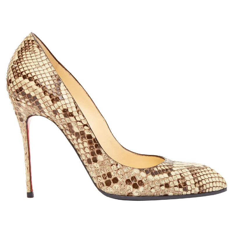 Sale On Sale Christian Louboutin natural scaled leather point toe stiletto pump