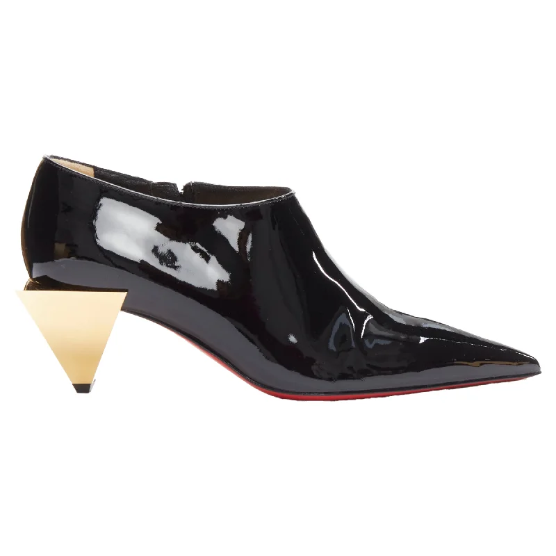 Fashion Forward Femininity Christian Louboutin Xilobooties pyramid heel patent pump