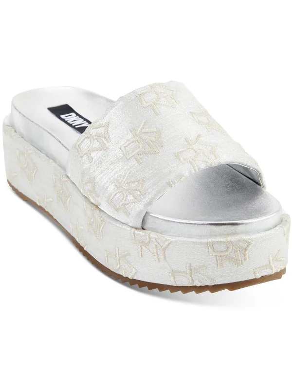 Limited Time Special Offer CI Platform  Womens Shimmer Embroidered Flatform Sandals