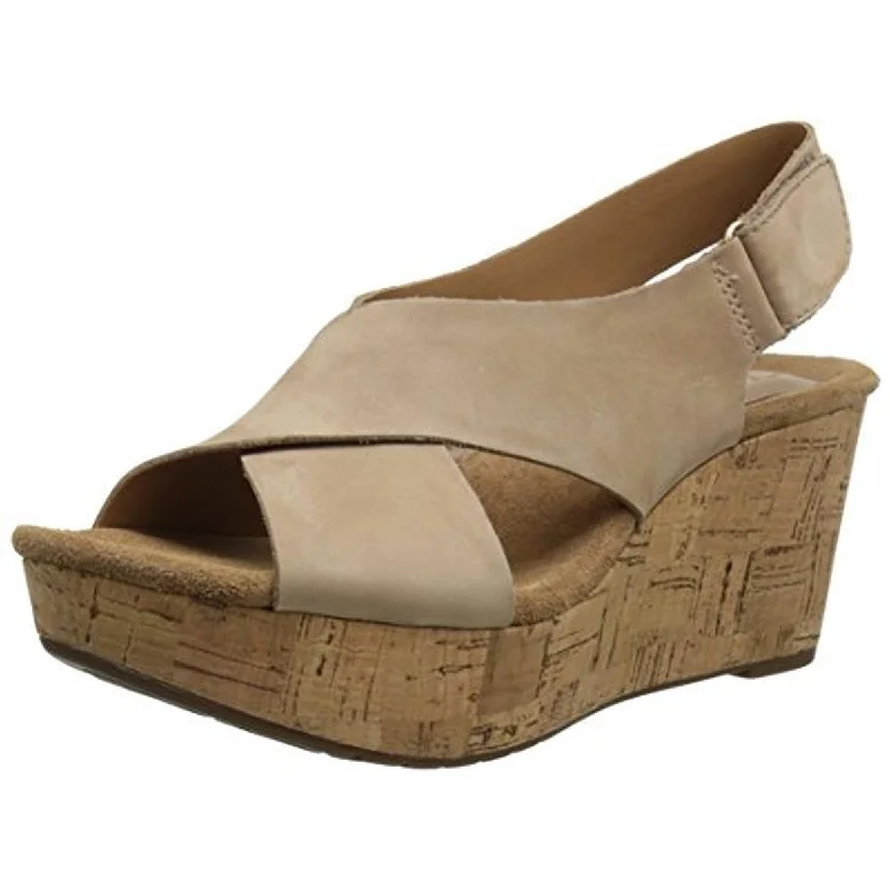 Modern Fashion Loafers Clark Artisan Womens Caslynn Shae Faux Suede Criss-Cross Wedges