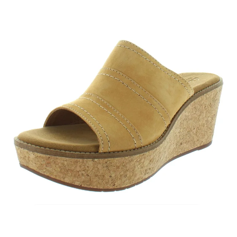 Comfortable Dress Shoes Clarks Womens Aisley Lily Suede Casual Wedge Sandals