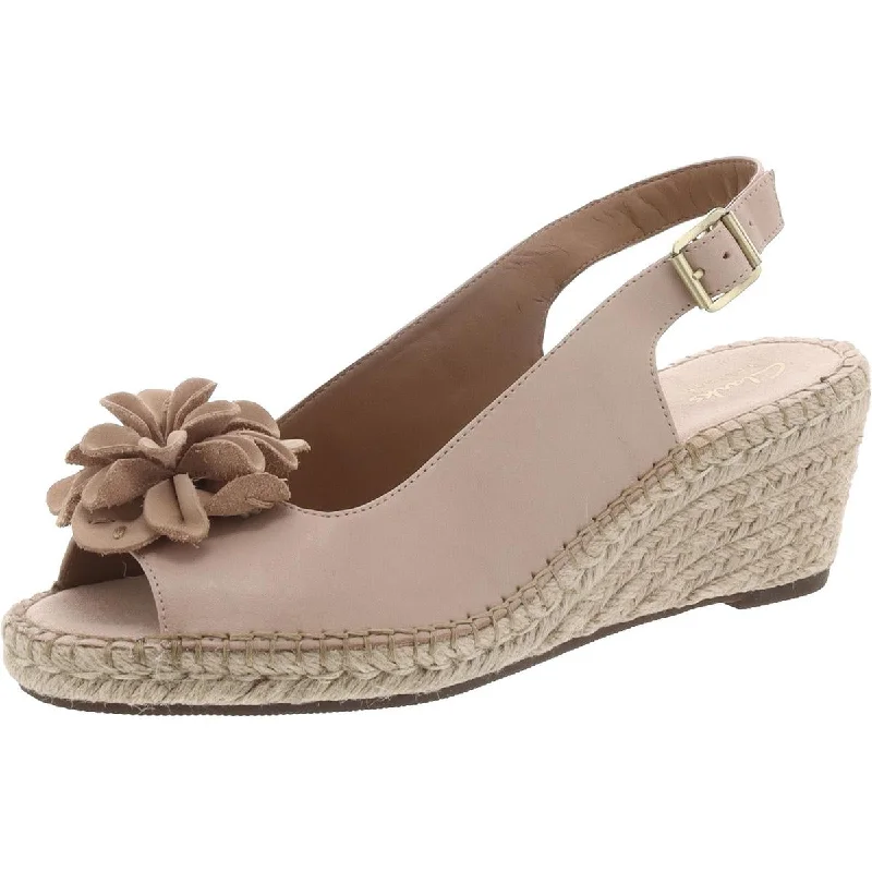 Seasonal Style Discounts Clarks Womens Petrina Bianca Applique Espadrilles