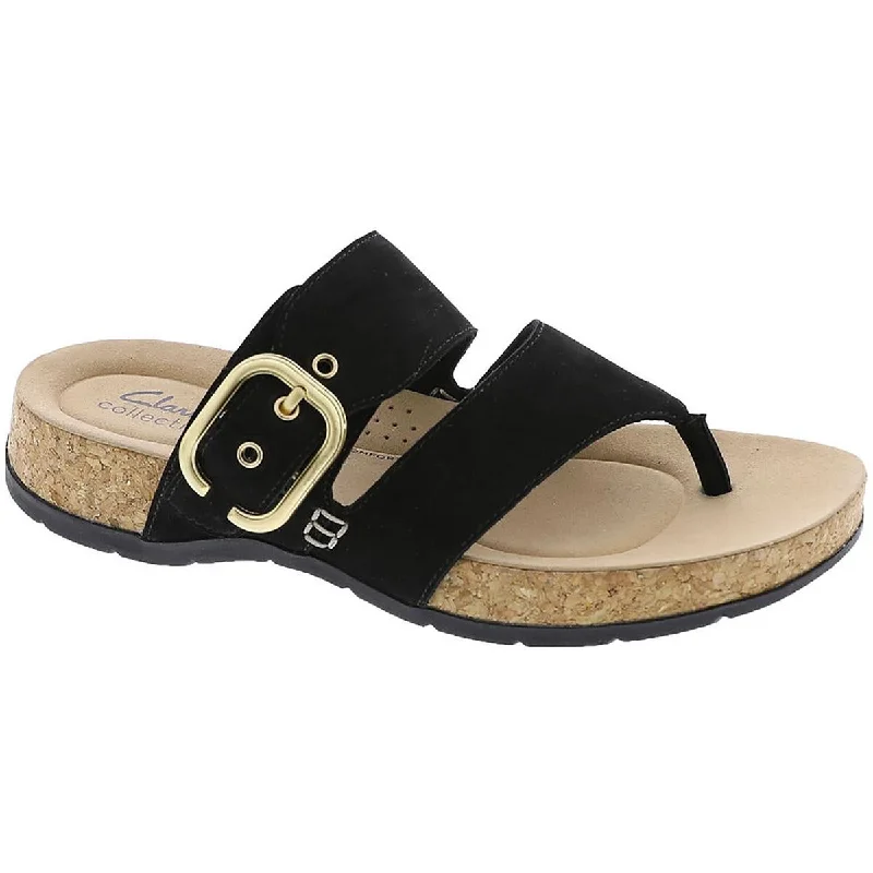 Chic Style Clarks Womens Reliegh Park Leather Flip-Flop Thong Sandals