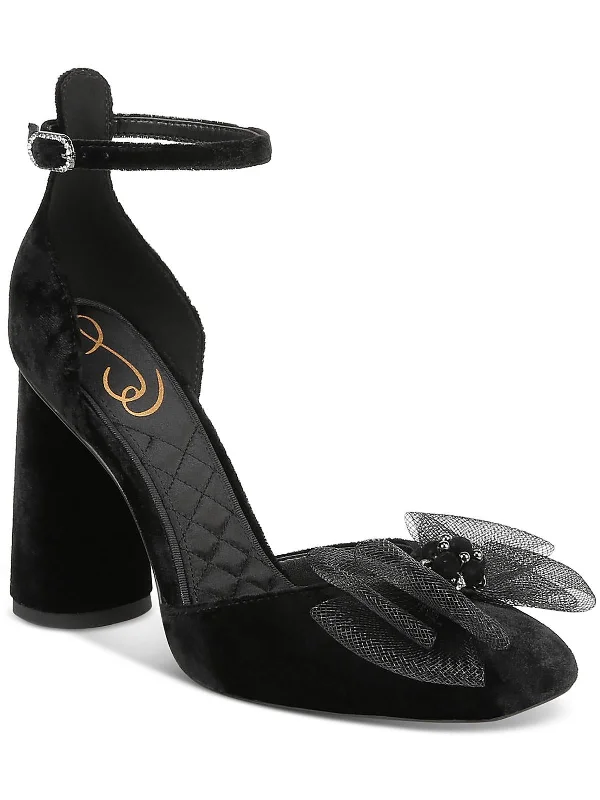 Chic And Edgy COLTER Womens Velvet Bow Ankle Strap