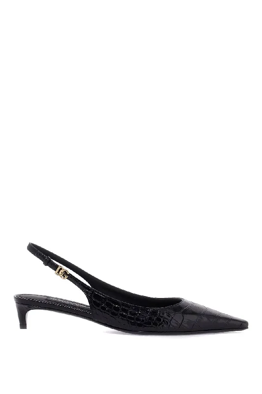 Season Offer Dolce & Gabbana Cocco Print Leather Slingback DãCol