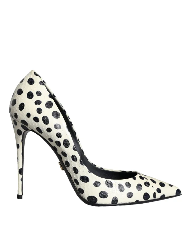 Non-Slip Shoes Offers Dolce & Gabbana   Polka Dot Leather Pumps Women's Shoes (Pre-Owned)