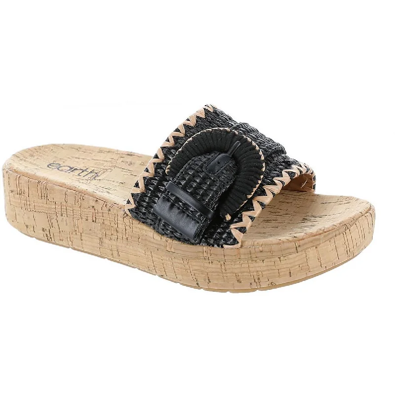 Stylish Basics Earth Womens Samsy 2 Woven Casual Slide Sandals