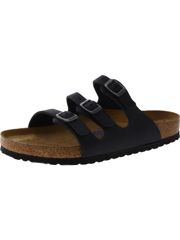 Trend Alert Florida Womens Leather Slip On Footbed Sandals