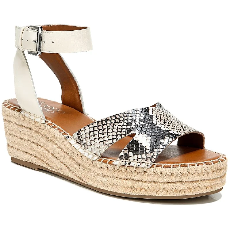 Feminine Fashion Sale Franco Sarto Womens Pellia 2 Leather Snake Print Wedge Sandals