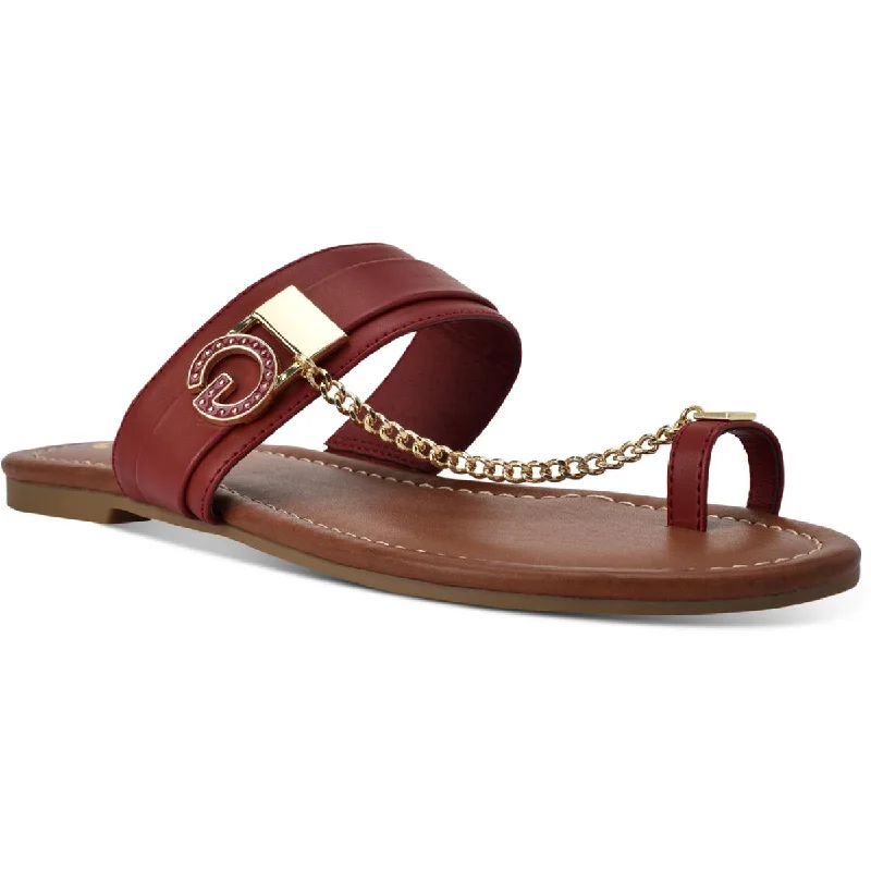 Fashion-Forward Offers GBG Los Angeles Womens Loona Faux Leather Toe Loop Flat Sandals