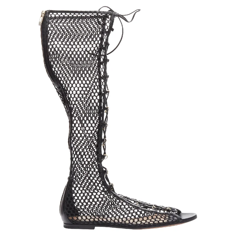 Flash Sale Online Gianvito Rossi Helena crochet mesh rings lace up sandals