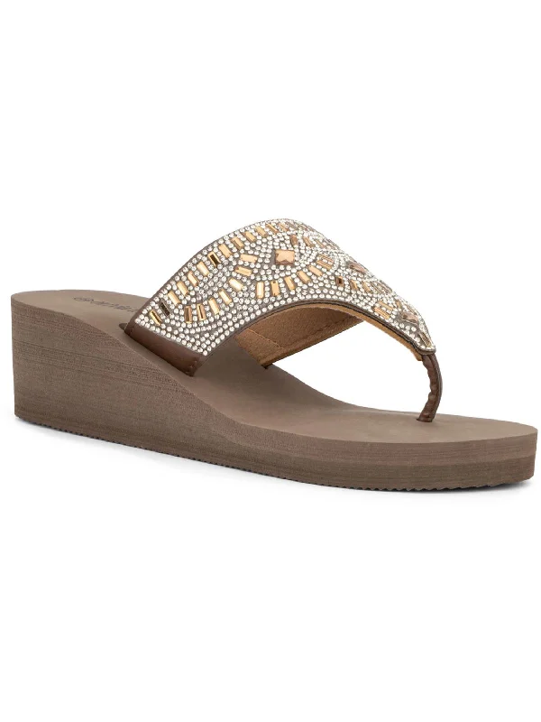 Best Women's Shoe Deals Ipanema Womens Rhinestone Toe-Post Wedge Sandals