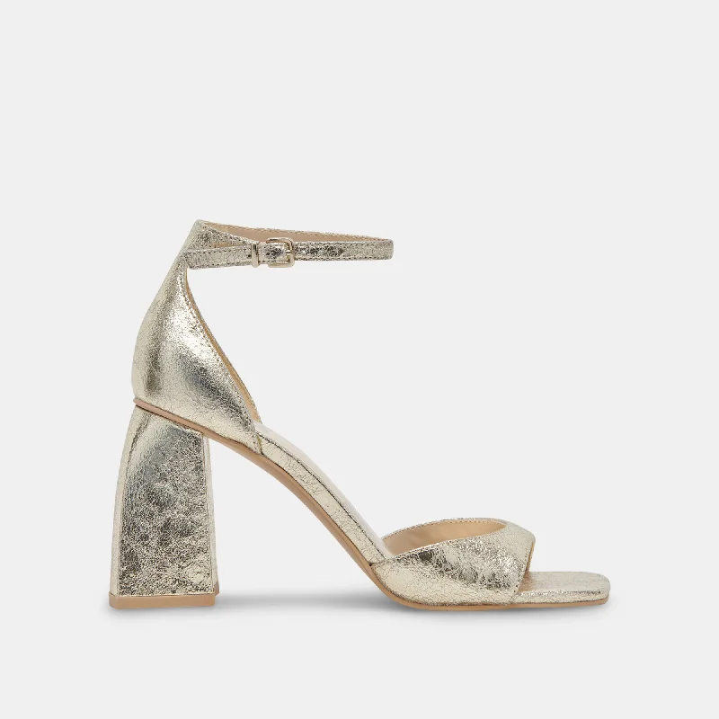 Comfortable Minimalist Shoes JANEY HEELS PLATINUM DISTRESSED LEATHER