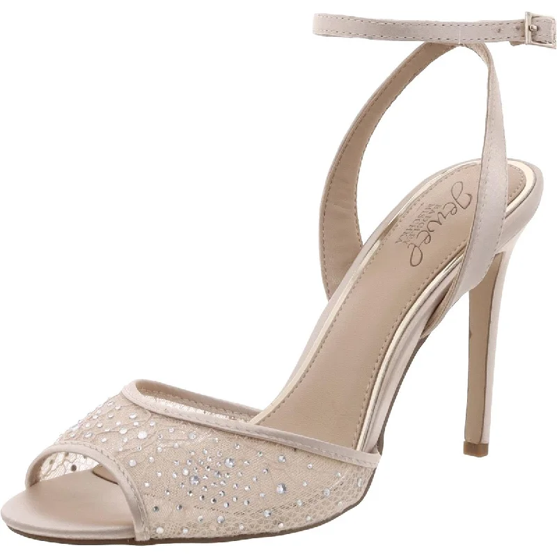 Classic Chic Deals Jewel Badgley Mischka Womens Ankle Strap Peep Toe Heels