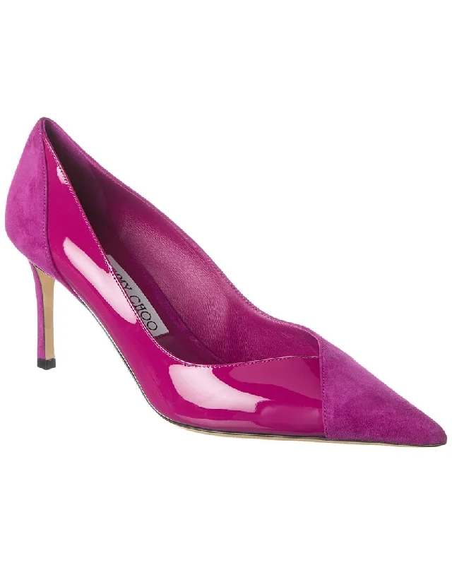 Flash Sale Jimmy Choo Cass 75 Patent & Suede Pump