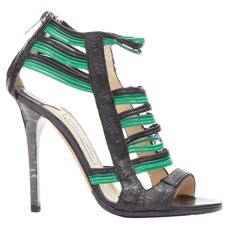 Ride The Style Wave Jimmy Choo Corsica striped wire leather caged heel sandal