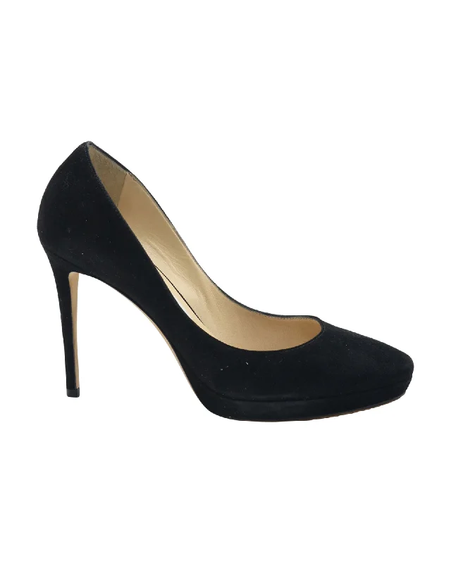 Comfortable Everyday Shoes Jimmy Choo Platform Pumps in Black Suede