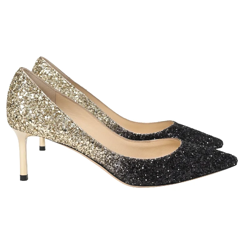 Minimalist Casual Shoes Jimmy Choo Romy 60 Pumps in Gold Glitter