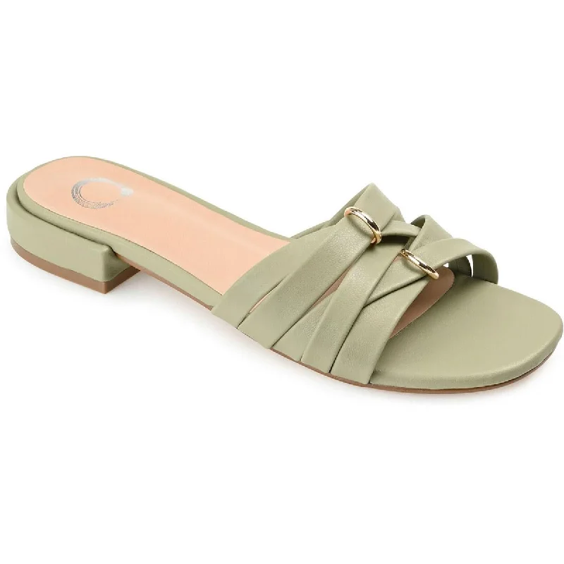 Sophisticated Style Offers Journee Collection Womens Avrry Faux Leather Padded Insole Slide Sandals