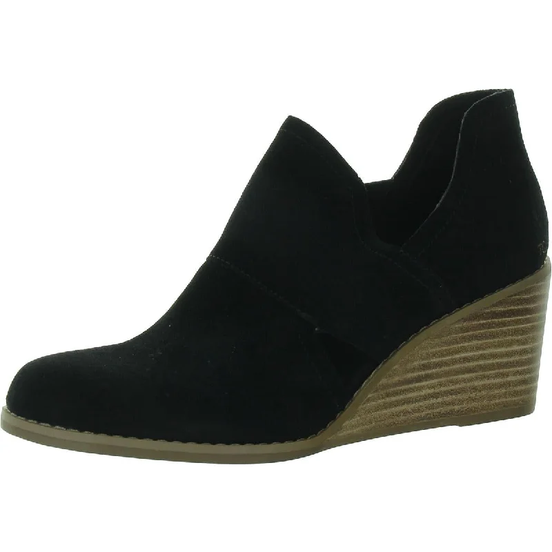 Stylish Deals Kallie Womens Suede Cut-Out Wedge Heels