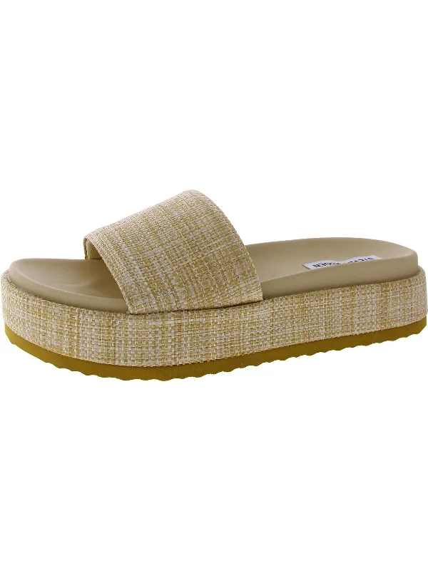 Big Discounts Kasper Womens Faux Leather Woven Slide Sandals