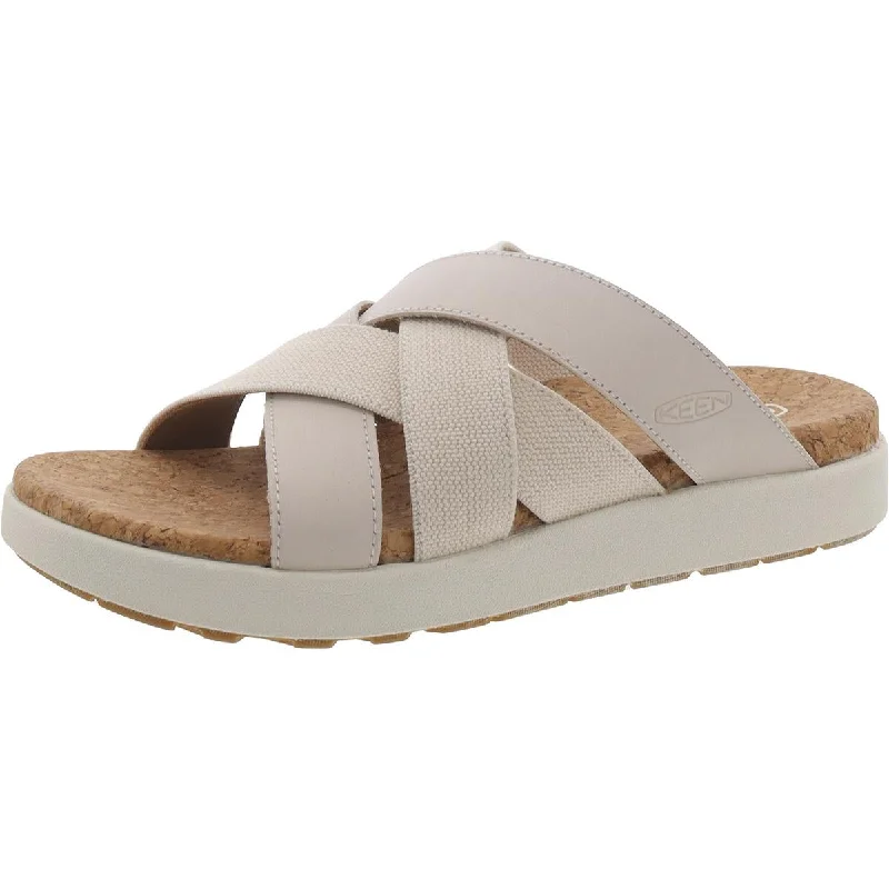 Formal Shoes Deals Keen Womens Elle Mixed Leather Slip-On Slide Sandals