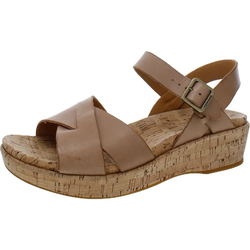 Sporty Fashion Offers Kork-Ease Womens Myrna 2.0 Leather Cork Wedge Sandals