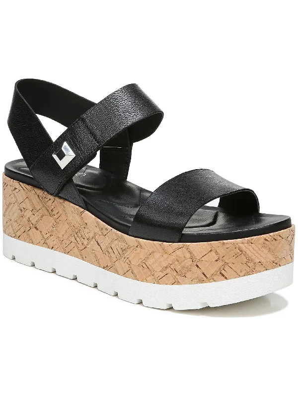 Break Fashion Norms L Francisco Womens Leather Cork Platform Sandals