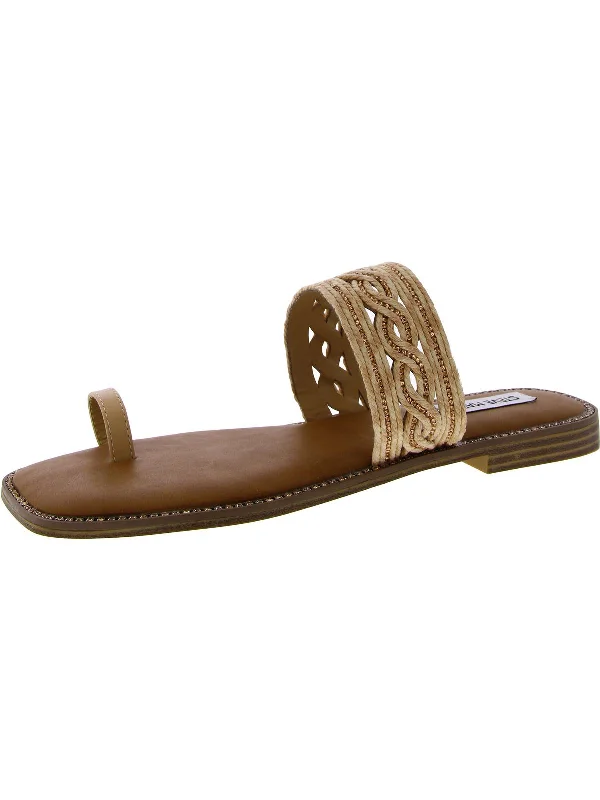 Timeless Elegance Redefined Laguna Womens Faux Leather Braided Slide Sandals