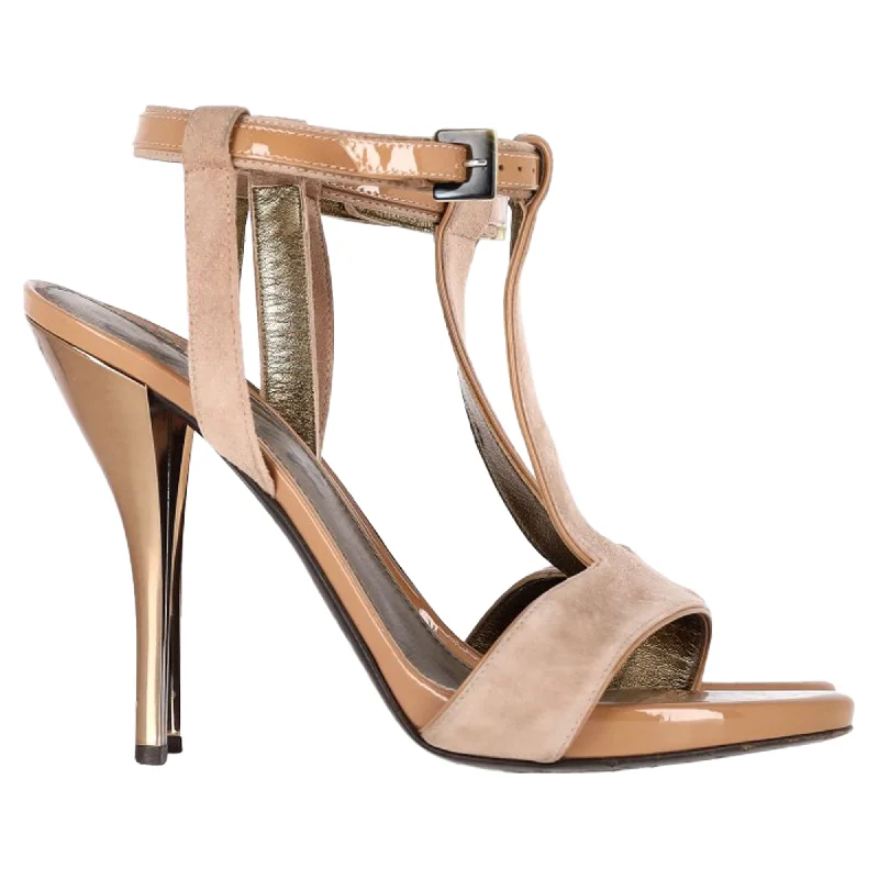 Comfortable Travel Shoes Lanvin Ankle Strap Sandals in Brown Leather and Suede