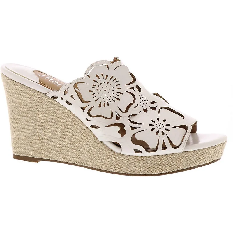 Effortless Style, Endless Impact Lashan Womens Faux Leather Laser Cut Wedge Heels