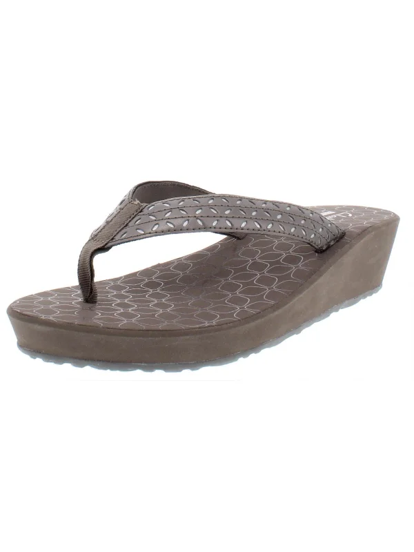 Cozy Comfort Style Sale Liya Gander Womens Metallic Wedge Flip-Flops