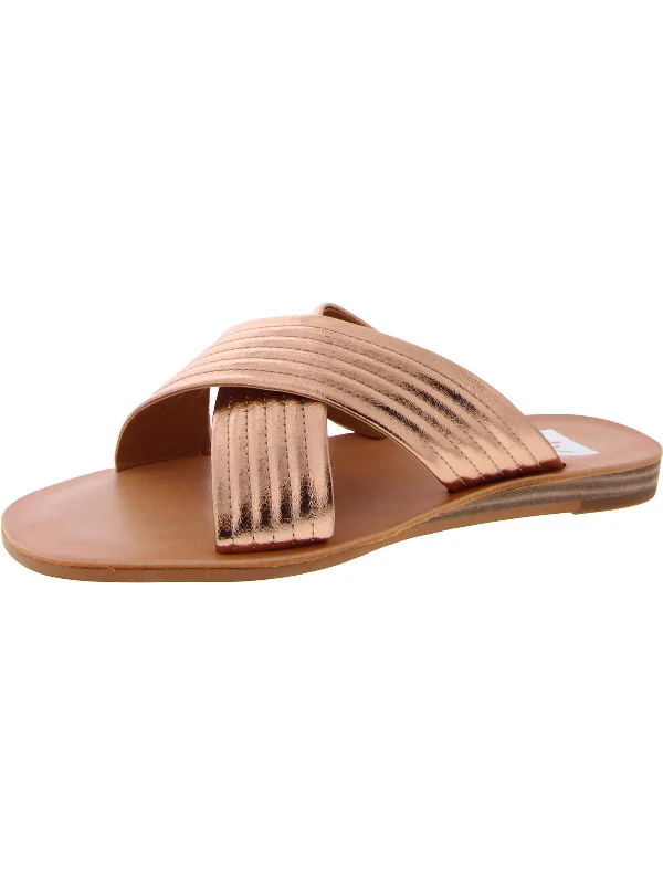 Casual Chic Lyra Womens Supercomff Faux Leather Slide Sandals