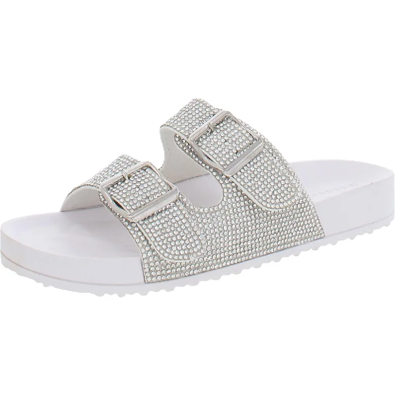 Timeless Style Promotions Madden Girl Womens Teddy Rhinestone Slip-On Slide Sandals