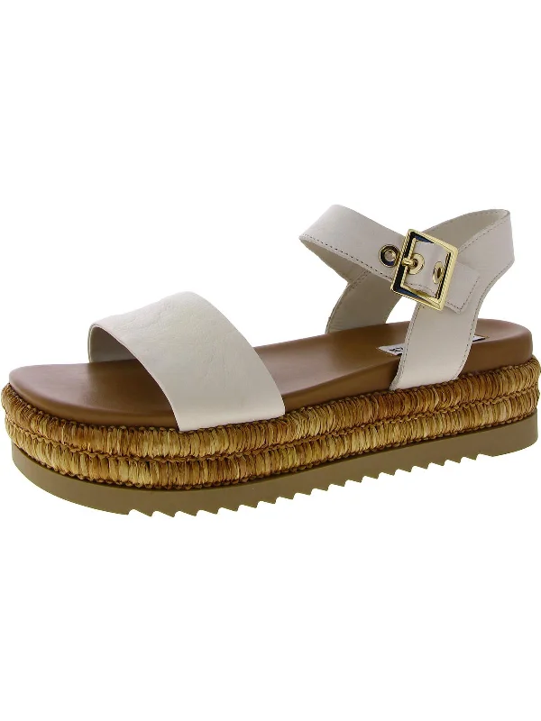 Don't Miss Out Malden Womens Leather Espadrille Flatform Sandals